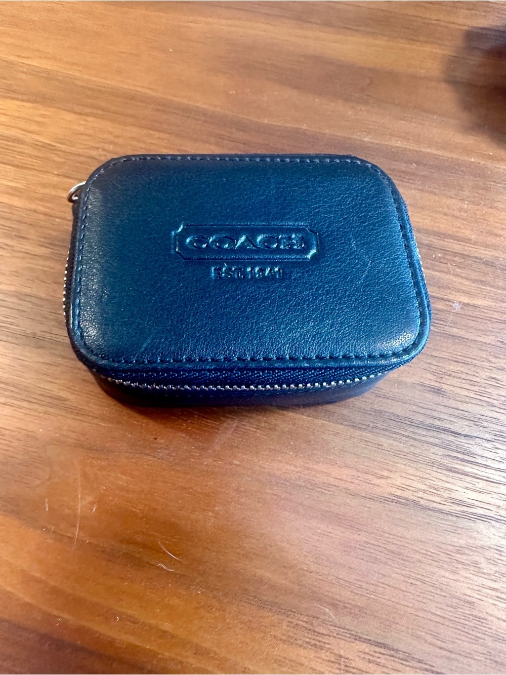 Coach Black Leather Pill Box or Jewelry Box